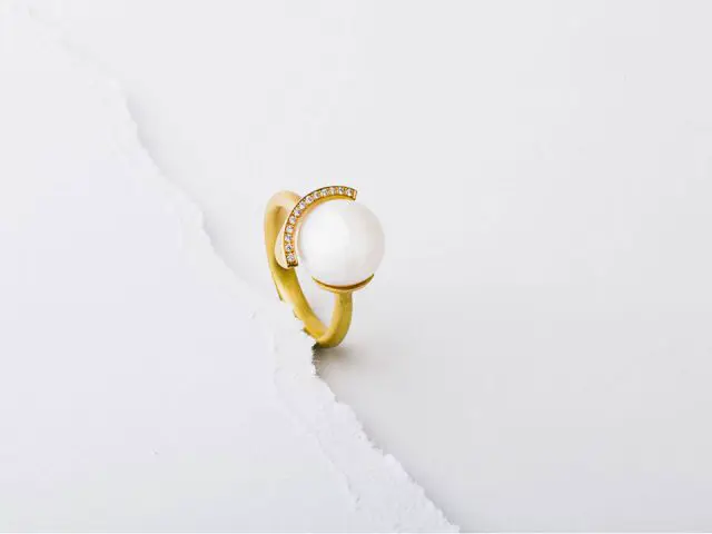 Ring in Gelbgold mit Südseeperle